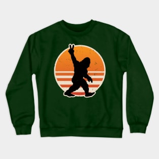 Retro Bigfoot Peace Sign Crewneck Sweatshirt